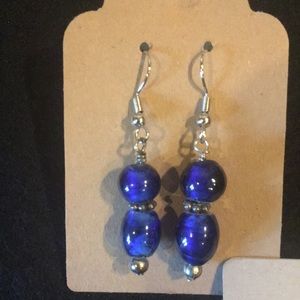 Cobalt Blue Bead Earrings